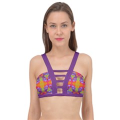 Glitch Futuristic Punk  Cage Up Bikini Top by gloriasanchez