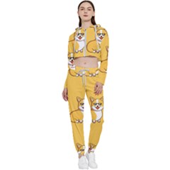 Corgi And Coffee Cropped Zip Up Lounge Set by Bigfootshirtshop