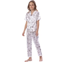 Pencil Flowers Kids  Satin Short Sleeve Pajamas Set by SychEva