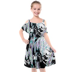 Digital Wave Kids  Cut Out Shoulders Chiffon Dress by MRNStudios