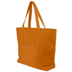 Apricot Orange Zip Up Canvas Bag by FabChoice