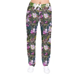 Apple Blossom  Women Velvet Drawstring Pants by SychEva