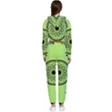 Green Grid Cute Flower Mandala Cropped Zip Up Lounge Set View2