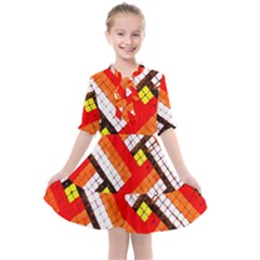 Pop Art Mosaic Kids  All Frills Chiffon Dress by essentialimage365