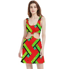 Pop Art Mosaic Velvet Cutout Dress by essentialimage365