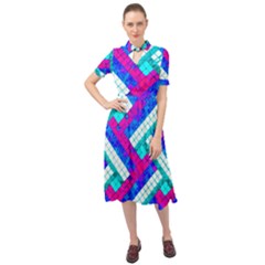 Pop Art Mosaic Keyhole Neckline Chiffon Dress by essentialimage365