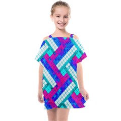 Pop Art Mosaic Kids  One Piece Chiffon Dress by essentialimage365