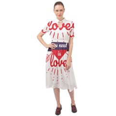 All You Need Is Love Keyhole Neckline Chiffon Dress by DinzDas