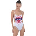 all you need is love Tie Strap One Piece Swimsuit View1