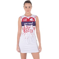 All You Need Is Love Lace Up Front Bodycon Dress by DinzDas