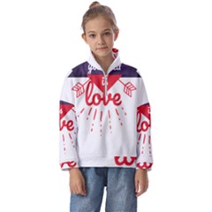 All You Need Is Love Kids  Half Zip Hoodie by DinzDas