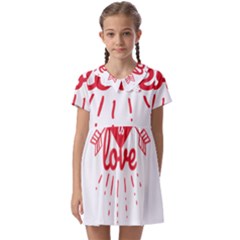 All You Need Is Love Kids  Asymmetric Collar Dress by DinzDas