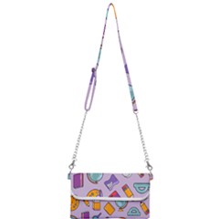 Back To School And Schools Out Kids Pattern Mini Crossbody Handbag by DinzDas