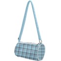 Sky blue tartan plaid pattern, with black lines Mini Cylinder Bag View1