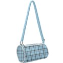 Sky blue tartan plaid pattern, with black lines Mini Cylinder Bag View2