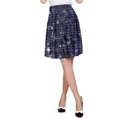 Geometric Dark Blue Abstract Print Pattern A-line Skirt by dflcprintsclothing