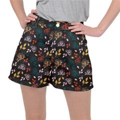 Rose Floral Ripstop Shorts by tmsartbazaar