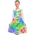 Tie Die Look Rainbow Pattern Kids  Midi Sailor Dress View1