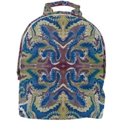 Green Feathers Repeats Mini Full Print Backpack by kaleidomarblingart