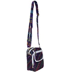 Dark Multicolored Mosaic Pattern Shoulder Strap Belt Bag by dflcprintsclothing