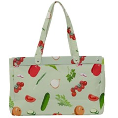 Seamless Pattern With Vegetables  Delicious Vegetables Canvas Work Bag by SychEva