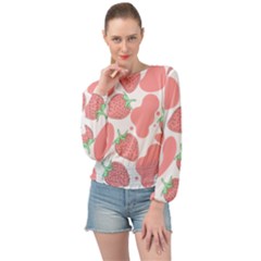 Strawberry Cow Pet Banded Bottom Chiffon Top