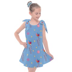 Baby Elephant Flying On Balloons Kids  Tie Up Tunic Dress by SychEva