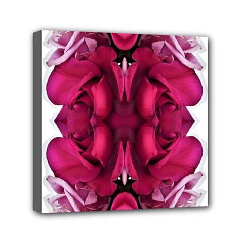 Diagonal Magenta Bouquet Mini Canvas 6  X 6  (stretched) by kaleidomarblingart