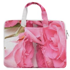 Scattered Magenta Roses Macbook Pro Double Pocket Laptop Bag by kaleidomarblingart