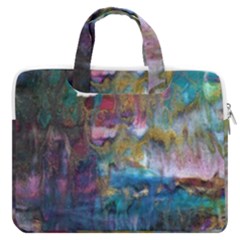 Abstract Turquoise Macbook Pro Double Pocket Laptop Bag (large) by kaleidomarblingart