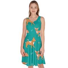 Cute Chihuahua Dogs Knee Length Skater Dress With Pockets by SychEva