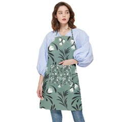 Folk Flowers Pattern Pocket Apron