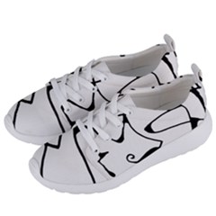 Black And White Abstract Linear Decorative Art Women s Lightweight Sports Shoes by dflcprintsclothing