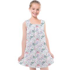 Dino Floral 4x4 Kids  Cross Back Dress by dollshausco