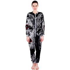 Creepy Head Sculpture Artwork Onepiece Jumpsuit (ladies)  by dflcprintsclothing