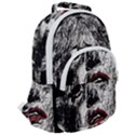 Creepy Head Sculpture Artwork Rounded Multi Pocket Backpack View2