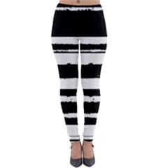 Bandes Abstrait Blanc/noir Lightweight Velour Leggings by kcreatif