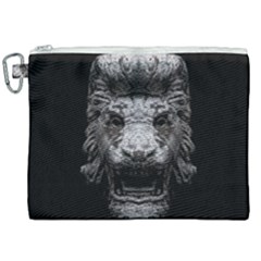 Creepy Lion Head Sculpture Artwork 2 Canvas Cosmetic Bag (xxl) by dflcprintsclothing