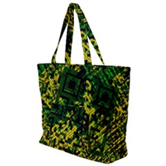 Root Humanity Bar And Qr Code Green And Yellow Doom Zip Up Canvas Bag by WetdryvacsLair