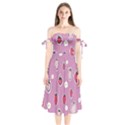 Juicy Strawberries Shoulder Tie Bardot Midi Dress View1