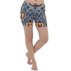 Pumpkin Pattern Lightweight Velour Yoga Shorts by NerdySparkleGoth