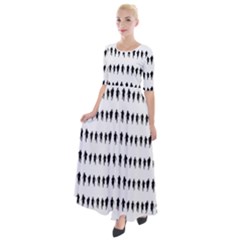 Athletic Running Graphic Silhouette Pattern Half Sleeves Maxi Dress by dflcprintsclothing