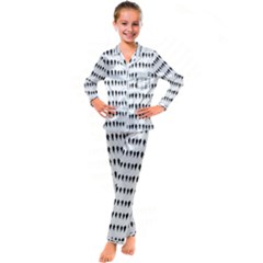 Athletic Running Graphic Silhouette Pattern Kid s Satin Long Sleeve Pajamas Set by dflcprintsclothing