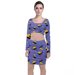 Bats With Yellow Moon Top And Skirt Sets by SychEva