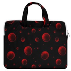 Red Drops On Black Macbook Pro Double Pocket Laptop Bag (large) by SychEva