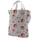 Red Drops On White Background Canvas Messenger Bag View1