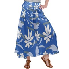 Folk Flowers Pattern Satin Palazzo Pants by Eskimos