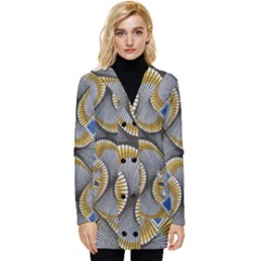 Modern Optaart Button Up Hooded Coat  by Sparkle