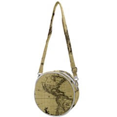 Map-vintage-old-ancient-antique Crossbody Circle Bag by Sudhe