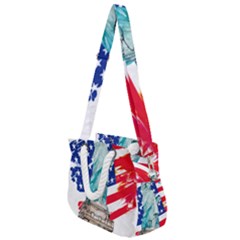 Statue Of Liberty Independence Day Poster Art Rope Handles Shoulder Strap Bag by Sudhe